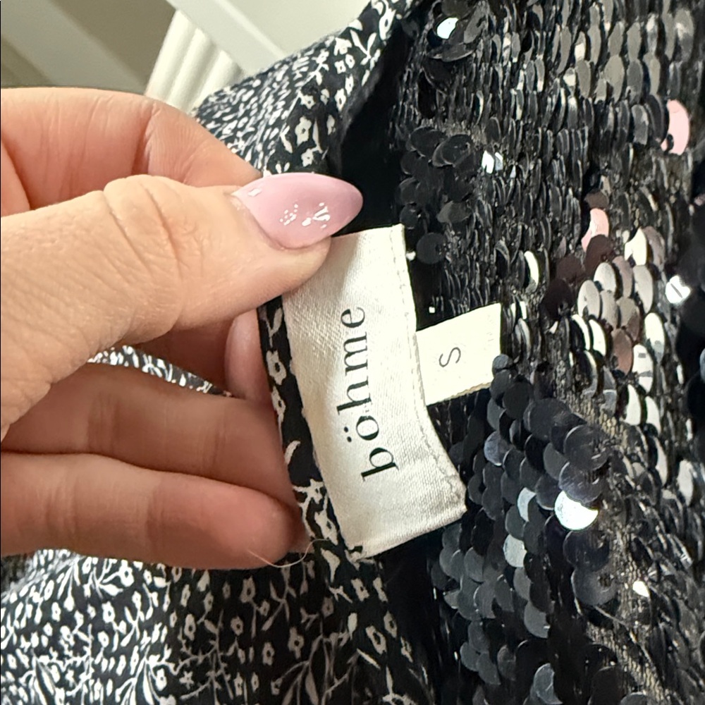 Bohme Monochrome Floral Skater Skirt - Picture 5 of 6